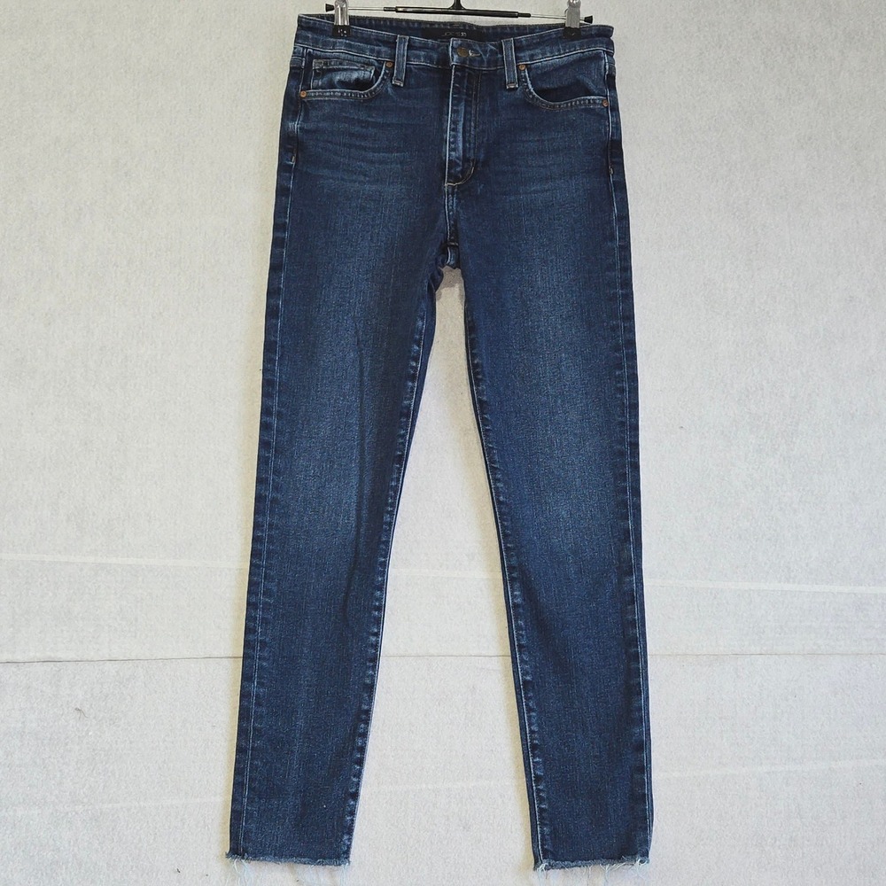 Joes Jeans High Rise Skinny Ankle Amsterdam Raw‎ Hem Blue Denim W28